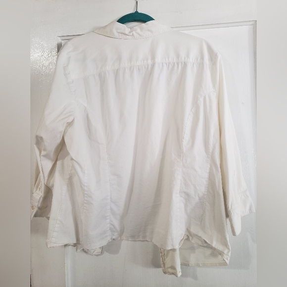 Riders XXL Instant Slim Button Up Shirt, Soft White - Picture 3 of 5
